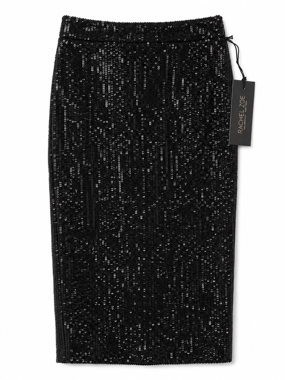 Rachel Zoe Black Sequin Midi Pencil Skirt XS BNWT Holiday Cocktail